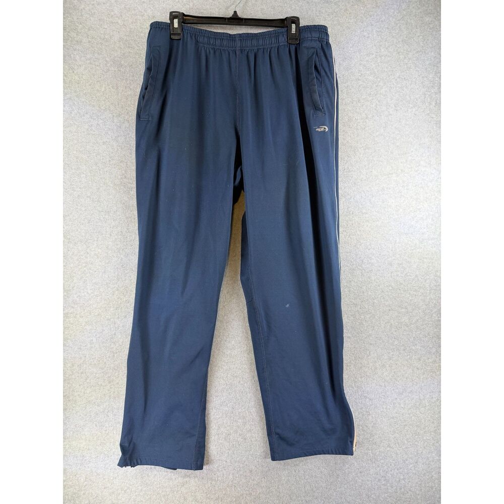 MTA Sport Men’s XL Navy Blue Track Pants Ankle Zip Athletic 3691